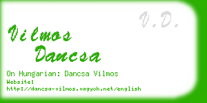 vilmos dancsa business card